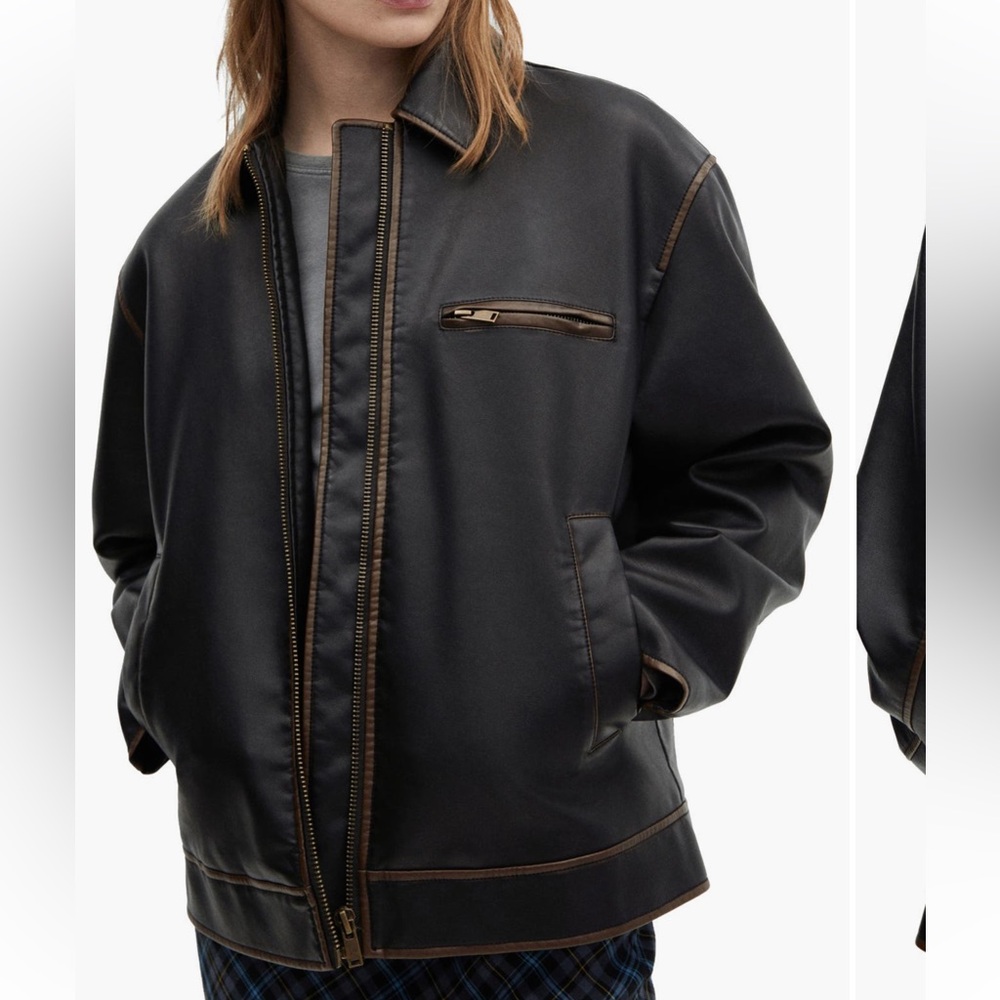 Mango Napoli Faux Leather Jacket